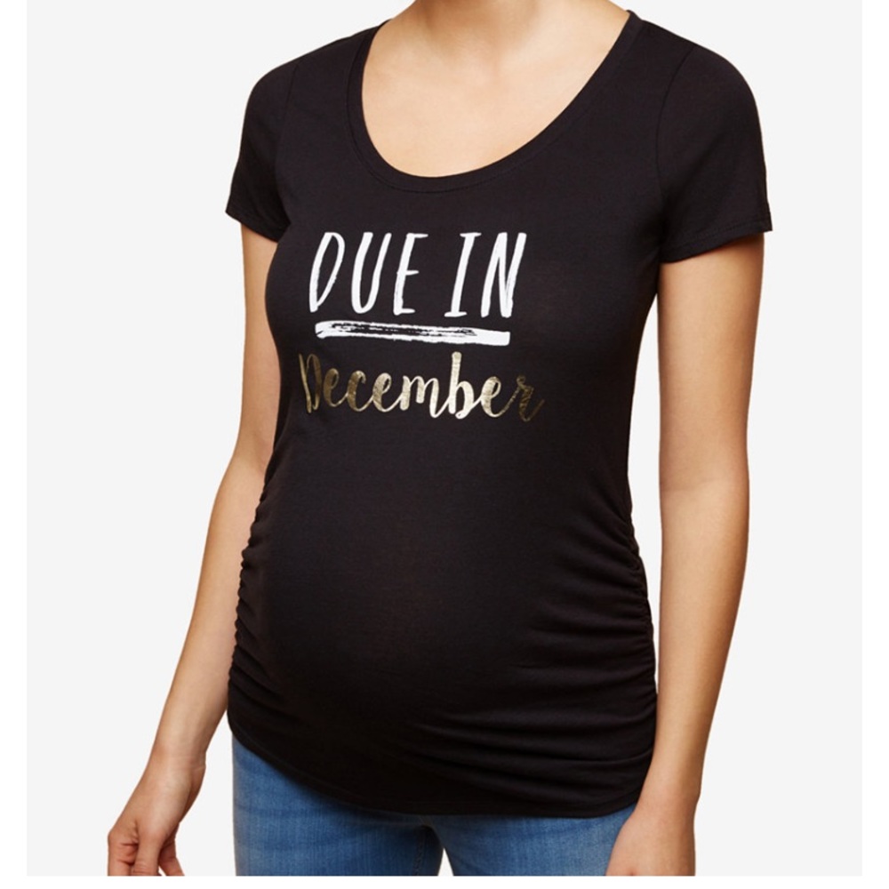 Motherhood Maternity “Due In” short sleeve shirt.